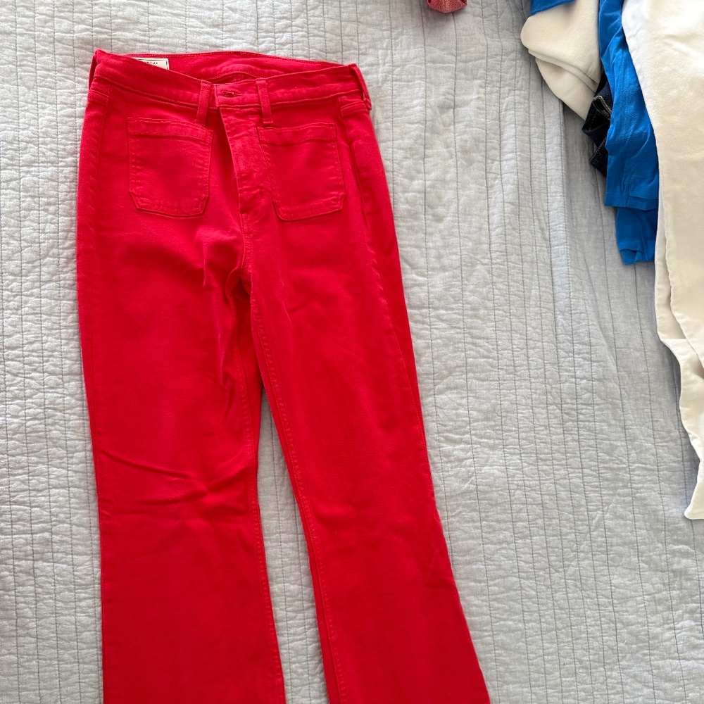 RED FLARE JEANS